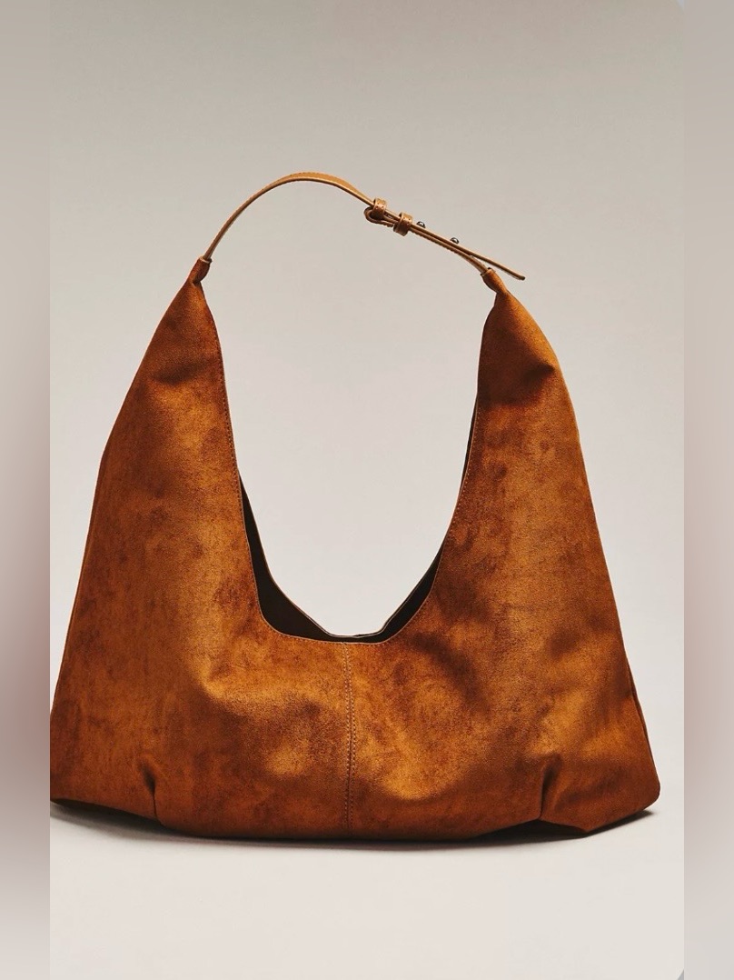 Nwt Anthropologie Large Faux Suede Slouchy Tote